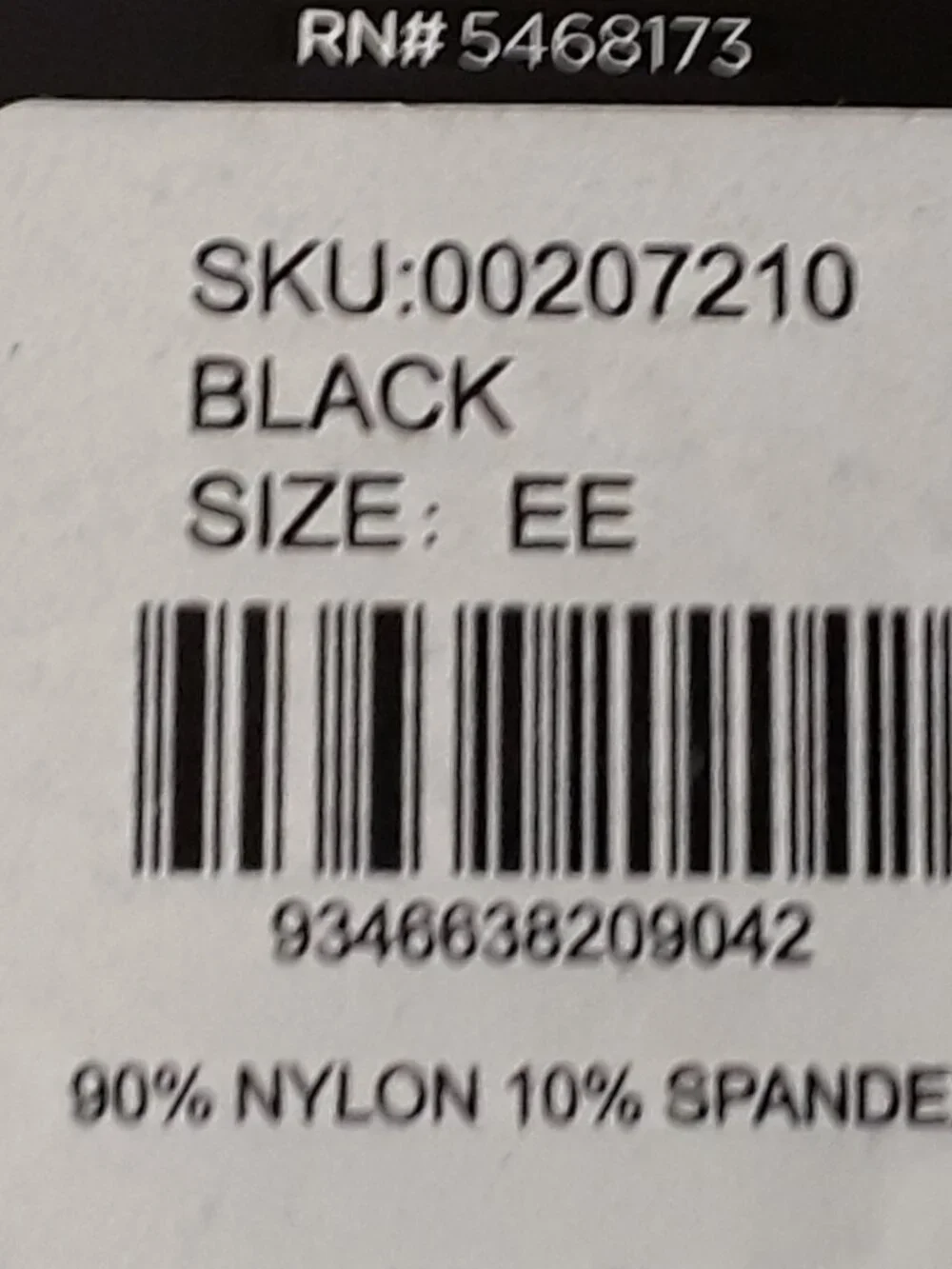 Lot of 2: Black Tights Light Control Top, Avenue, Size EE, New, Nylon/Spandex